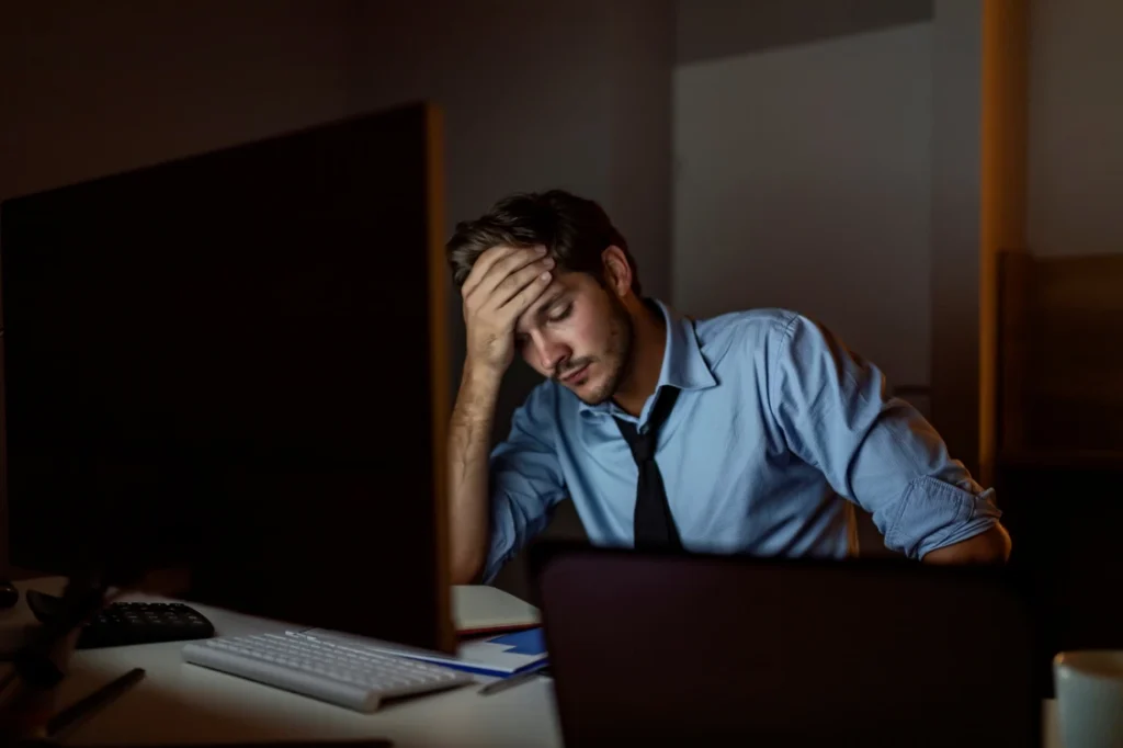 Stressed out working late