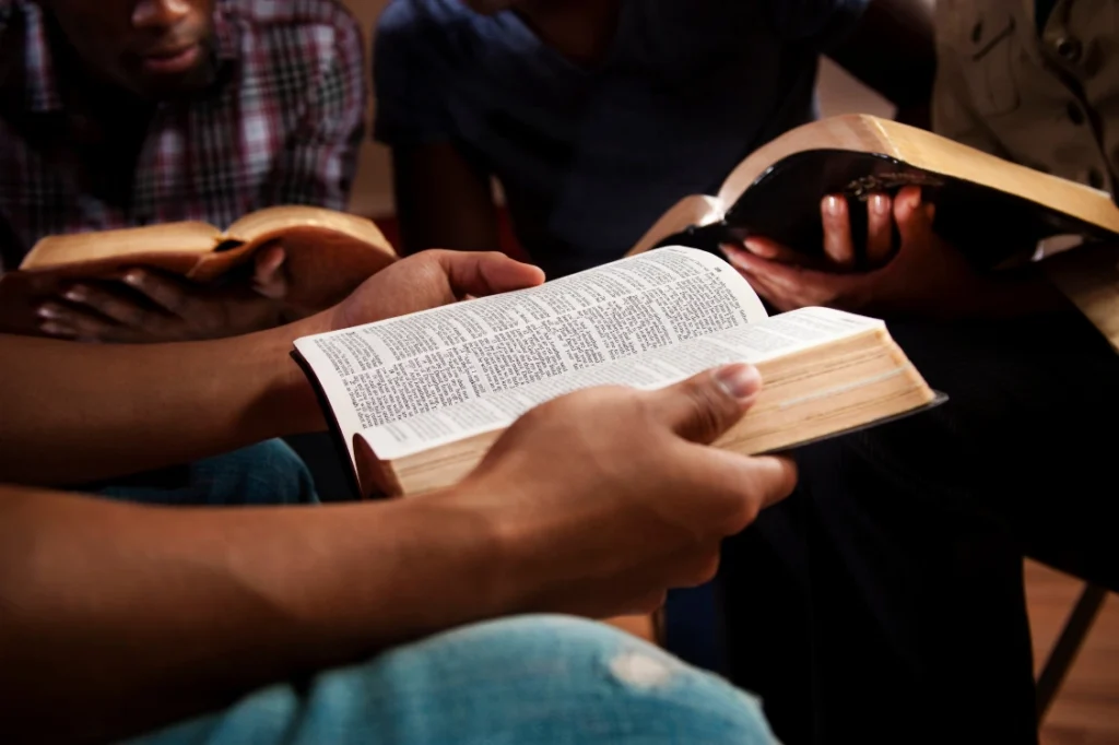 Young adults in a Bible study