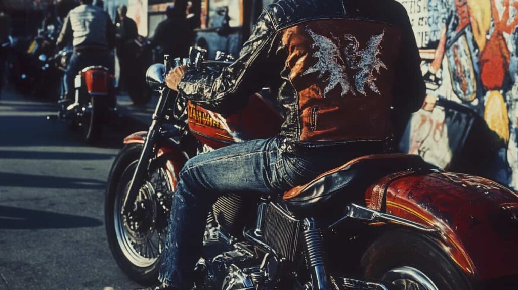 Man on a motorcycle in the 80s to show what is crank and where the name comes from