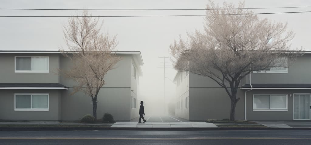 Man walks on a sidewalk alone with substance induced mood disorder.